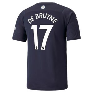 Manchester City Third Shirt 2021-22 with De Bruyne 17 printing