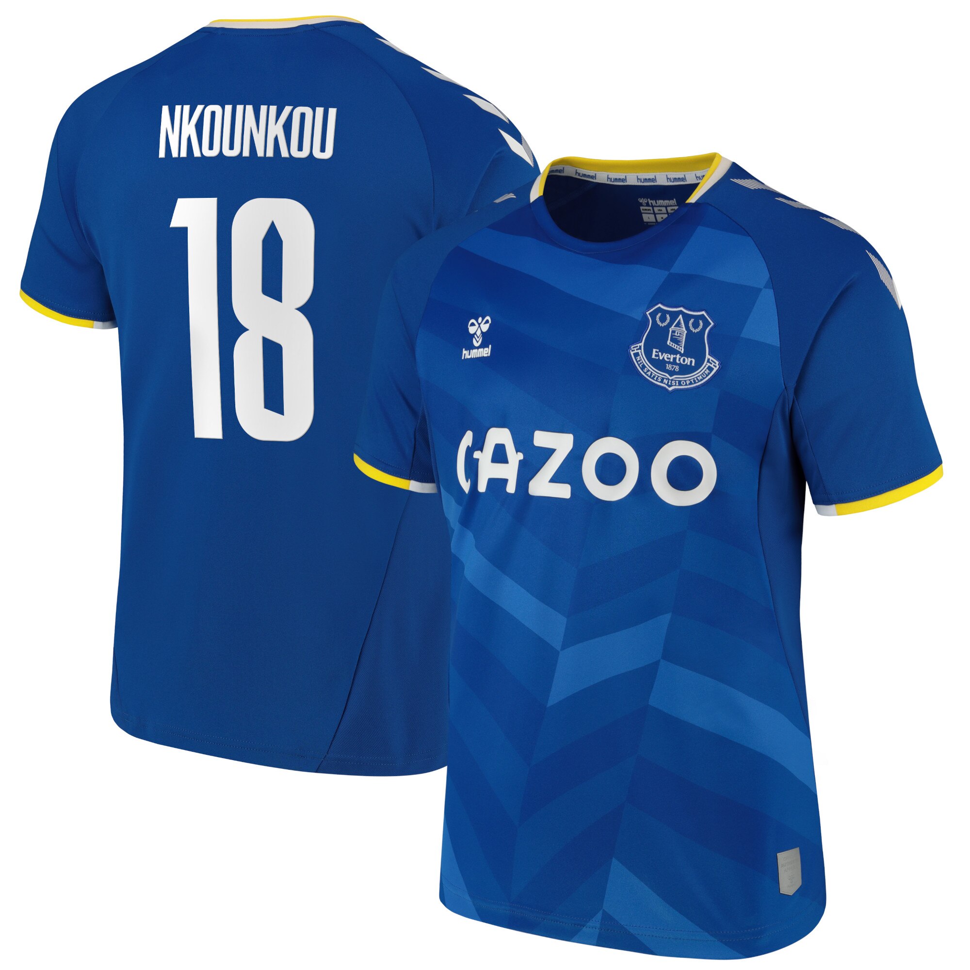 Everton Cup Home Shirt - 2021-22 with Nkounkou 18 printing