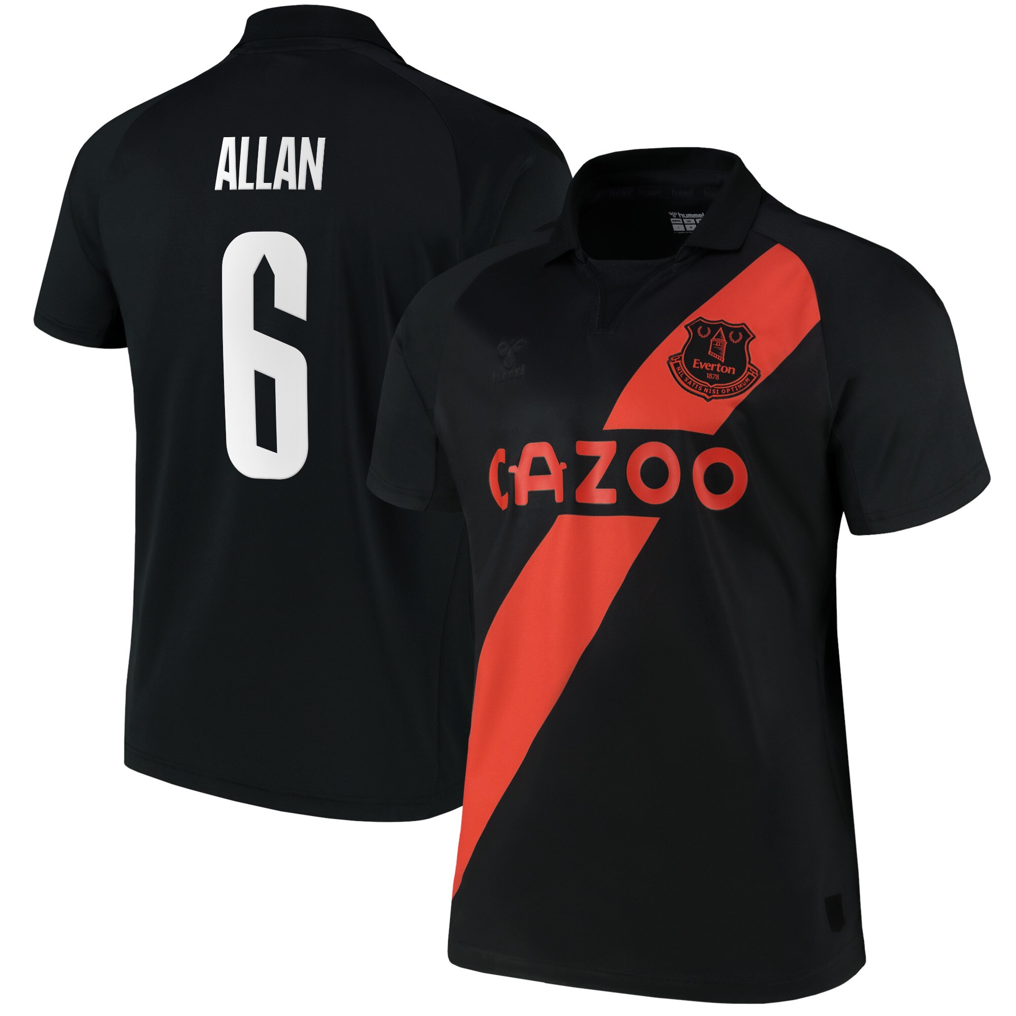 Everton Cup Away Shirt 2021-22 with Allan 6 printing