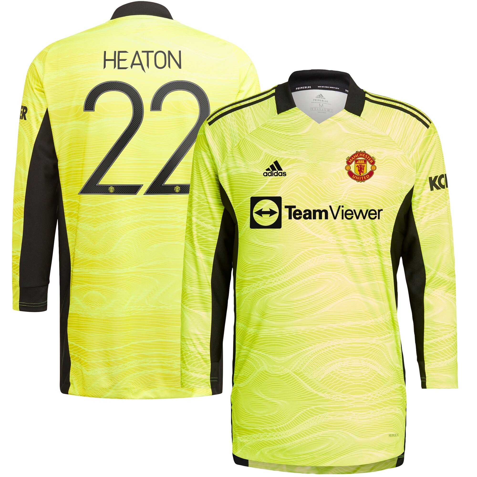 Manchester United Cup Home Goalkeeper Shirt 2021-22 with Heaton 22 printing