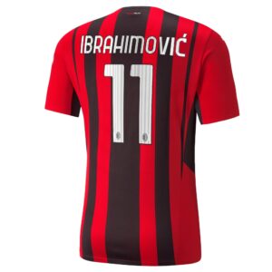 AC Milan Authentic Home Shirt 2021-22 with Ibrahimovic 11 printing
