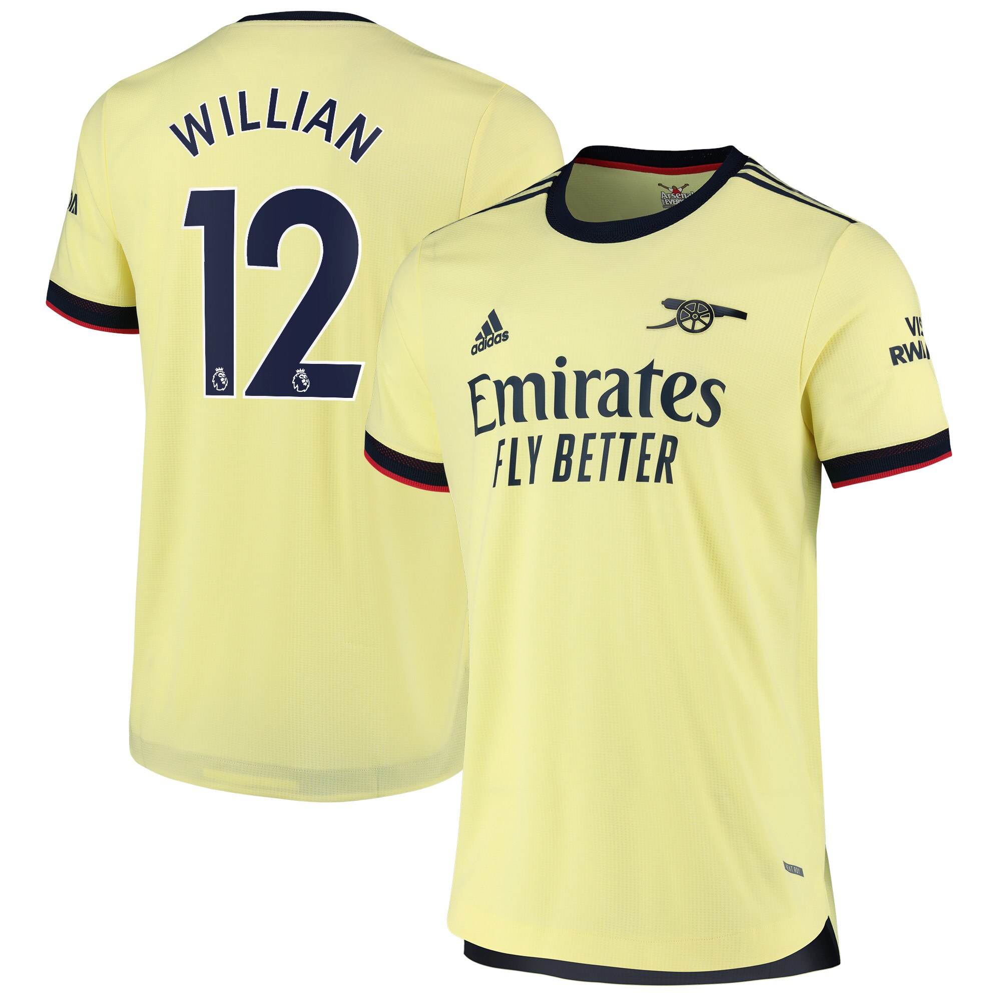 Arsenal Away Authentic Shirt 2021-22 with Willian 12 printing