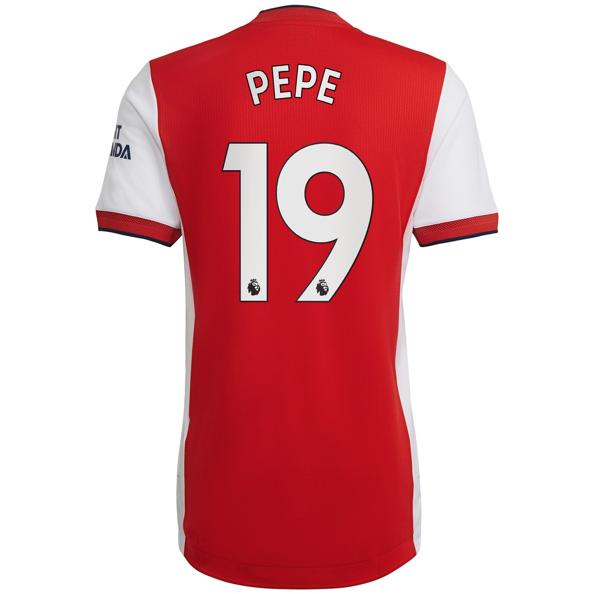 Arsenal Home Authentic Shirt 2021-22 with Pepe 19 printing