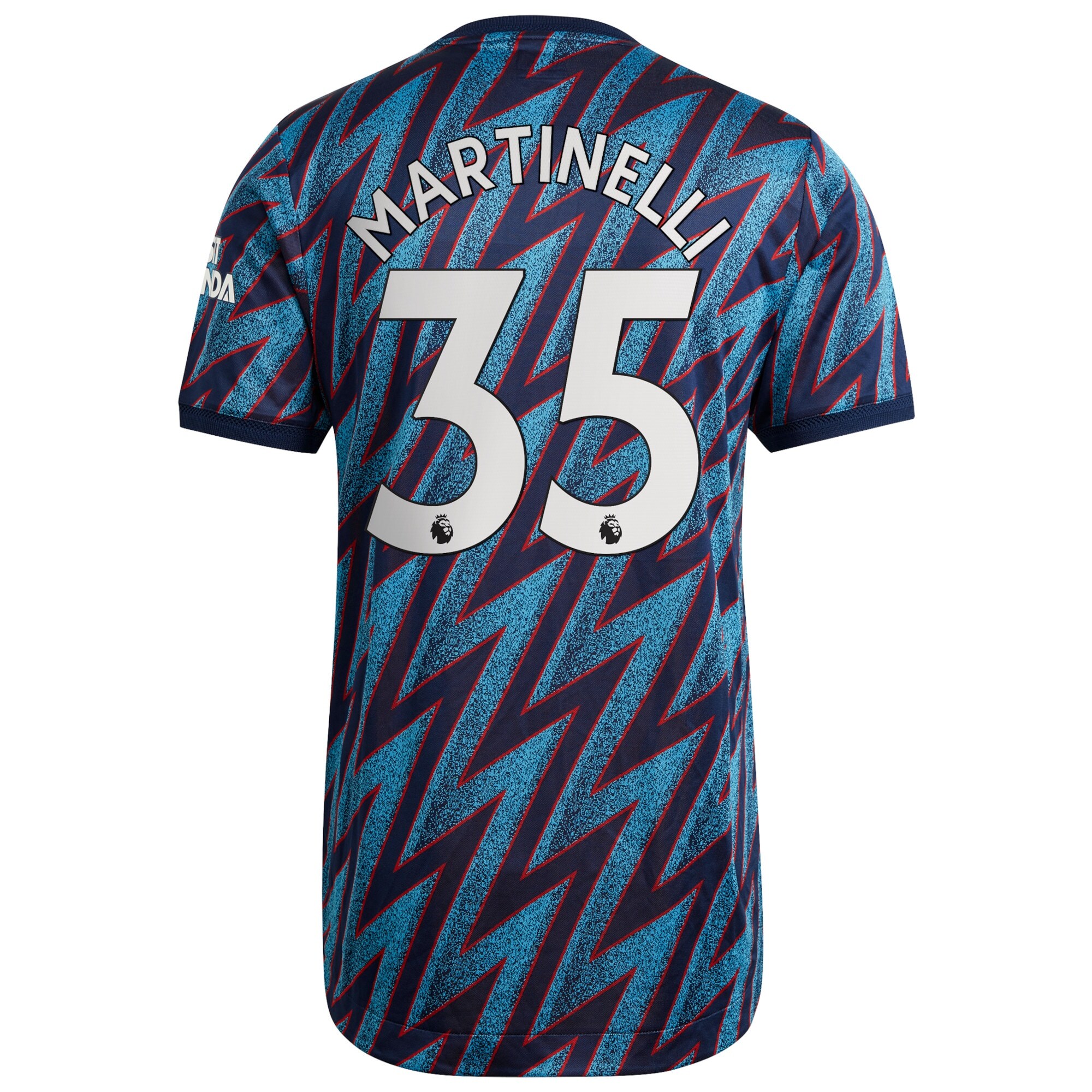 Arsenal Third Authentic Shirt 2021-22 with Martinelli 35 printing