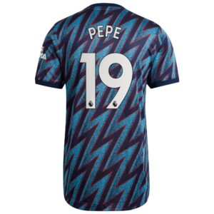 Arsenal Third Authentic Shirt 2021-22 with Pepe 19 printing