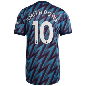 Arsenal Third Authentic Shirt 2021-22 with Smith Rowe 10 printing