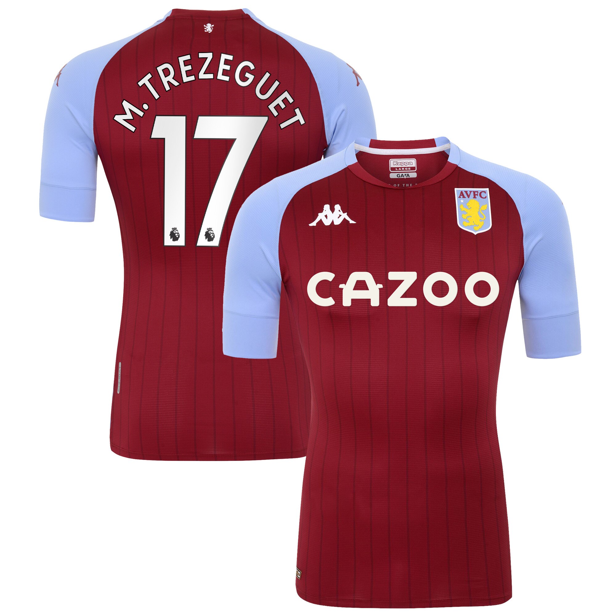 Aston Villa Home Pro Shirt 2020-21 with Trezeguet 17 printing