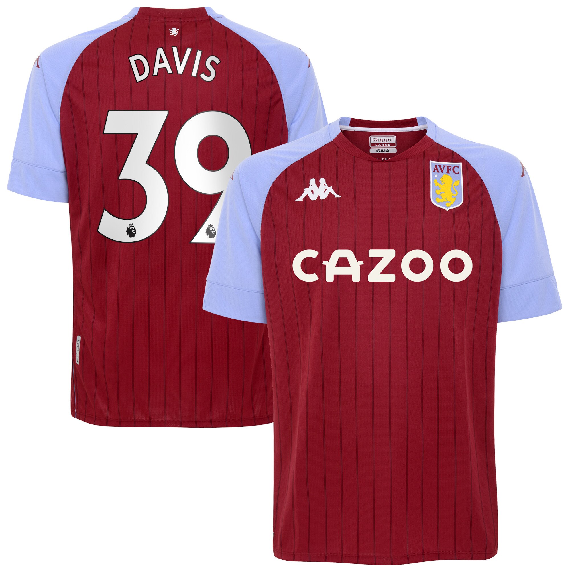 Aston Villa Home Stadium Shirt 2020-21 with Davis 39 printing