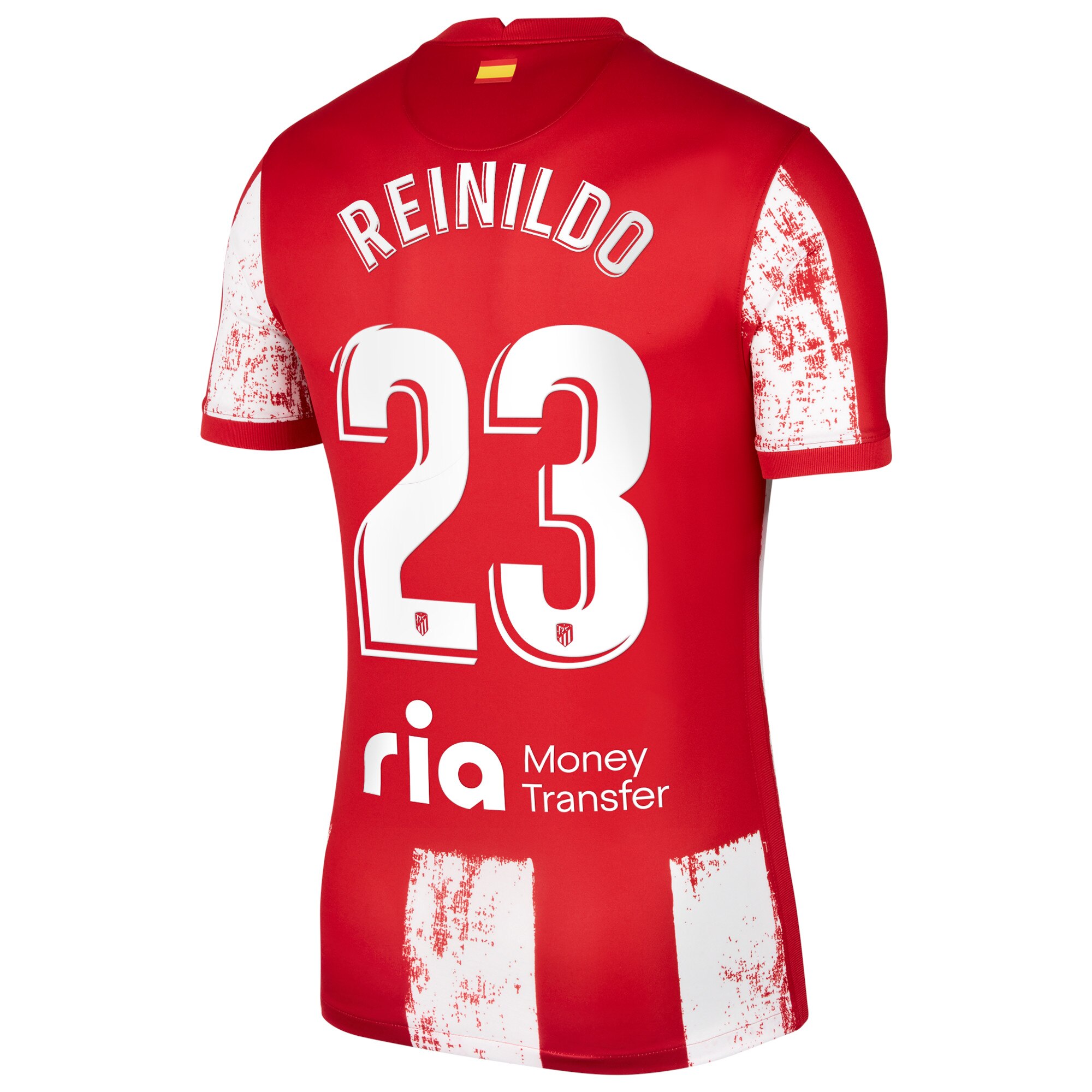 Atlético de Madrid Home Stadium Shirt 2021-22 with Reinildo 23 printing