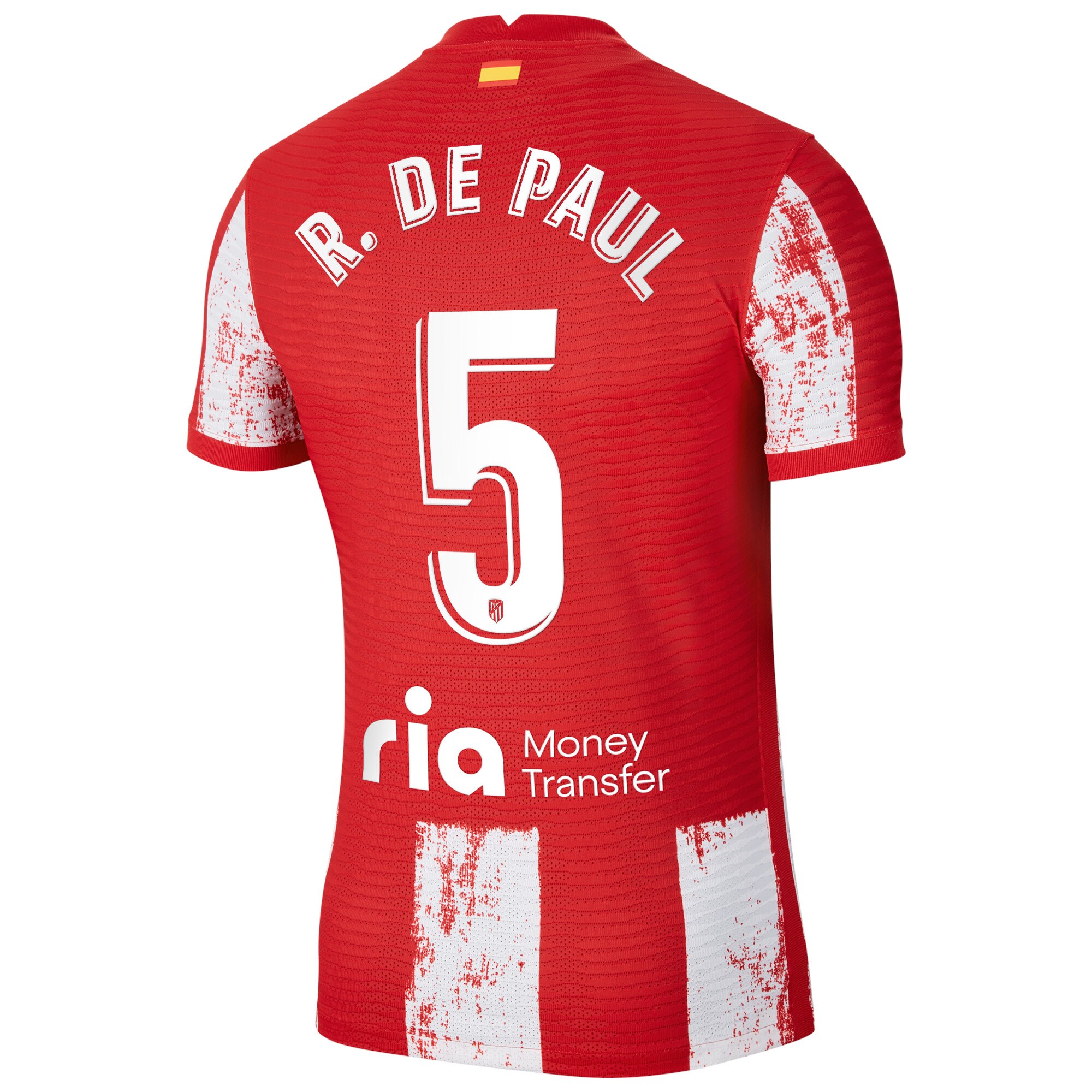 Atlético de Madrid Home Vapor Match Shirt 2021-22 with R. De Paul 5 printing