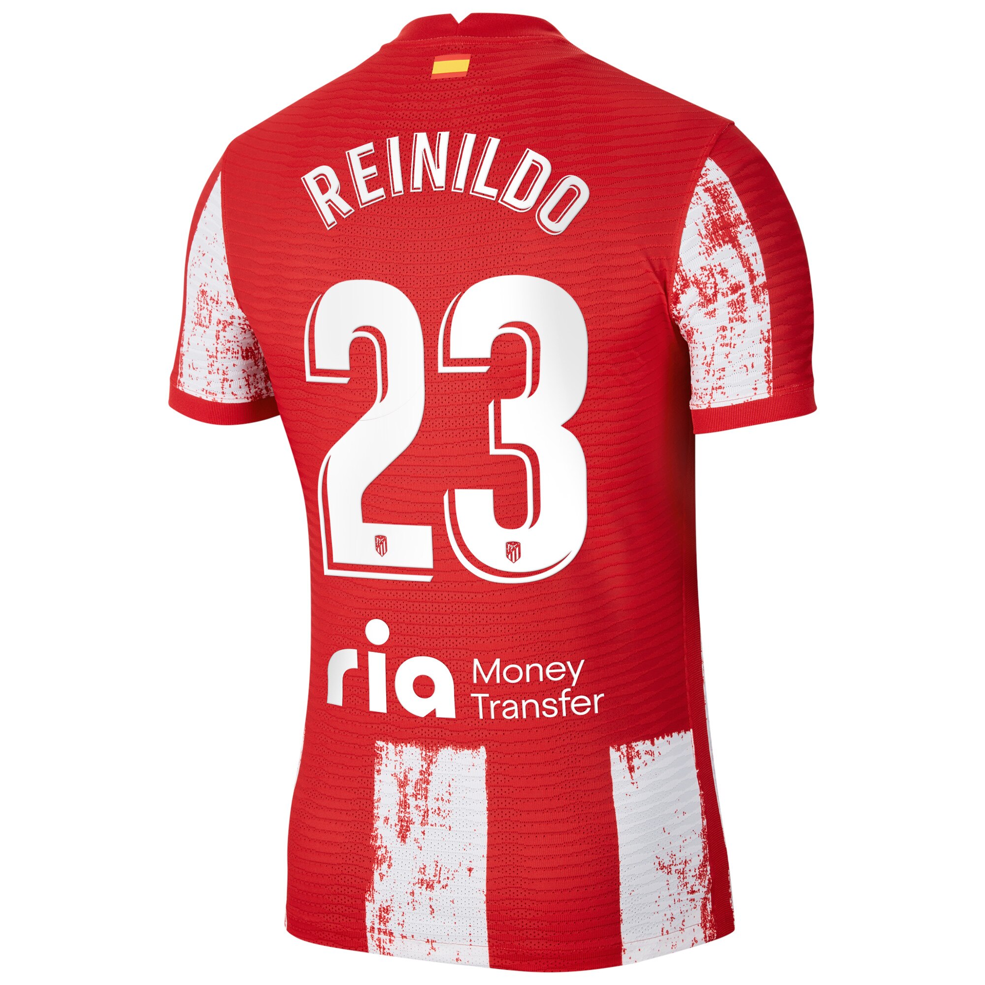 Atlético de Madrid Home Vapor Match Shirt 2021-22 with Reinildo 23 printing