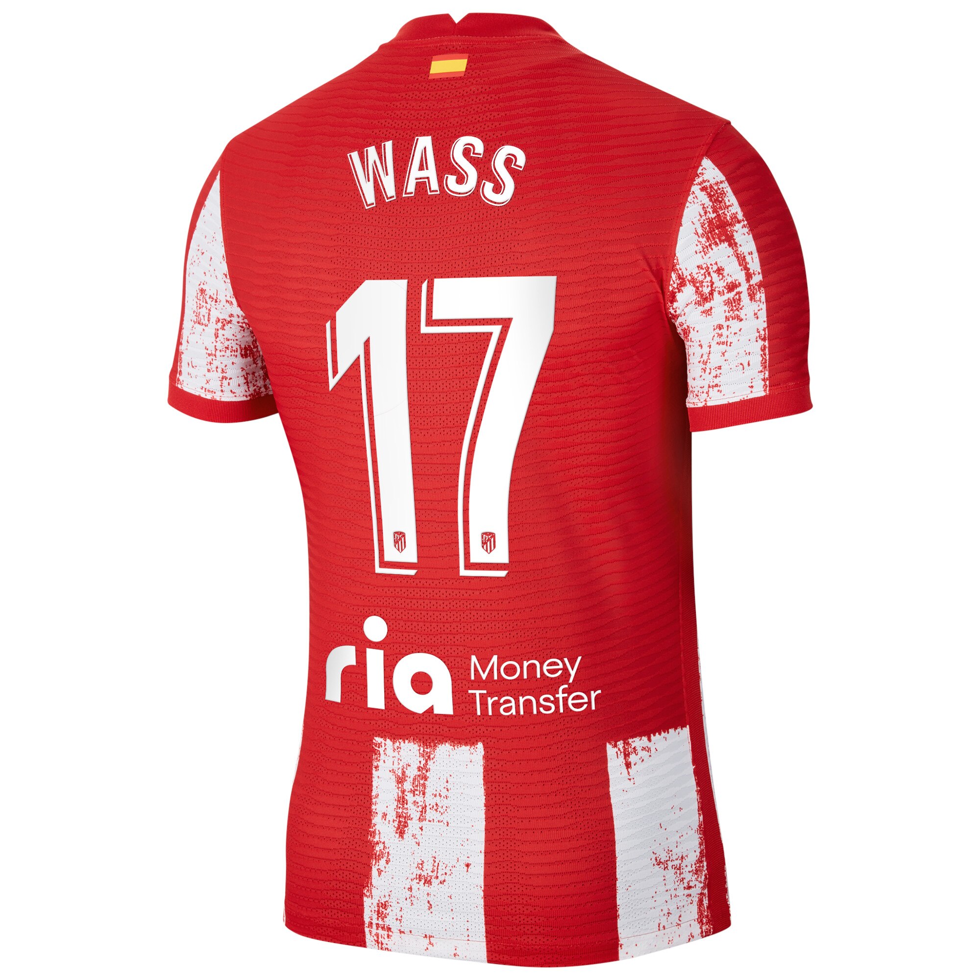 Atlético de Madrid Home Vapor Match Shirt 2021-22 with Wass 17 printing
