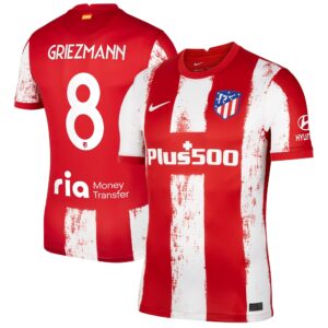 Atlético de Madrid Metropolitano Home Stadium Shirt 2021-22 with Griezmann 8 printing