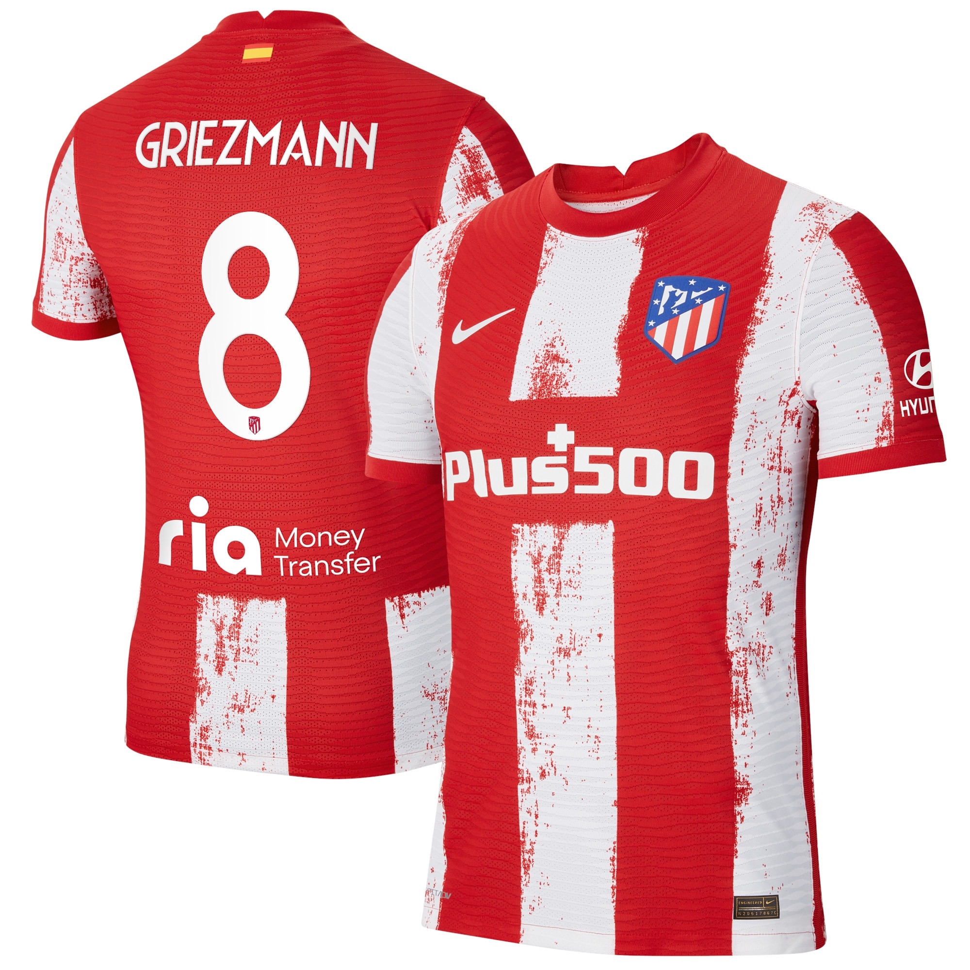 Atlético de Madrid Metropolitano Home Vapor Match Shirt 2021-22 with Griezmann 8 printing