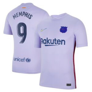 Barcelona Away Stadium Shirt 2021-22 with Memphis 9 printing