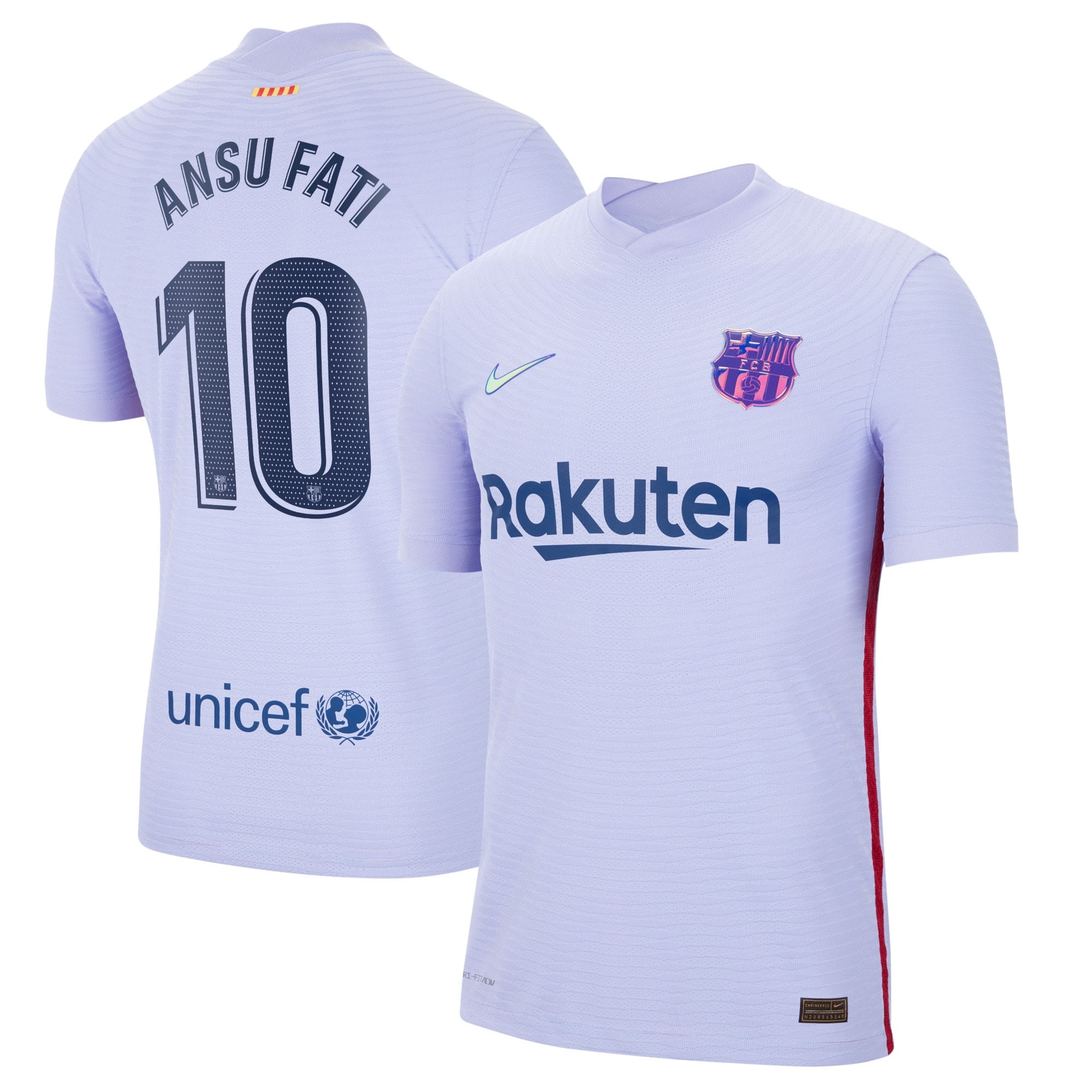 Barcelona Away Vapor Match Shirt 2021-22 with Ansu Fati 10 printing