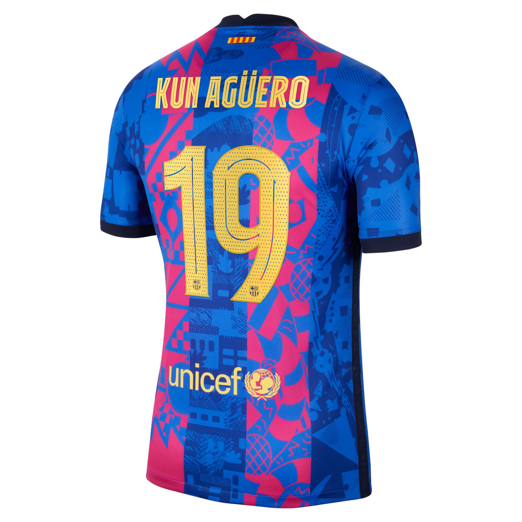 Barcelona Third Stadium Shirt 2021-22 with Kun Aguero 19 printing
