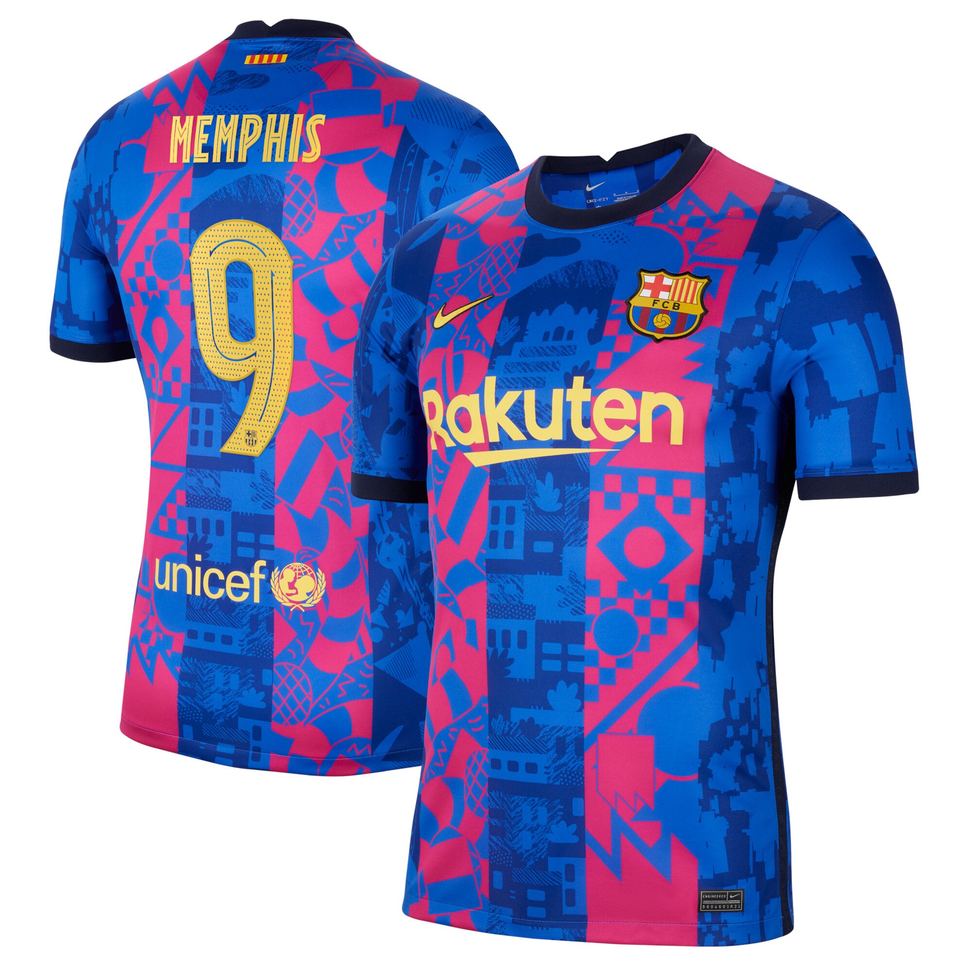 Barcelona Third Stadium Shirt 2021-22 with Memphis 9 printing