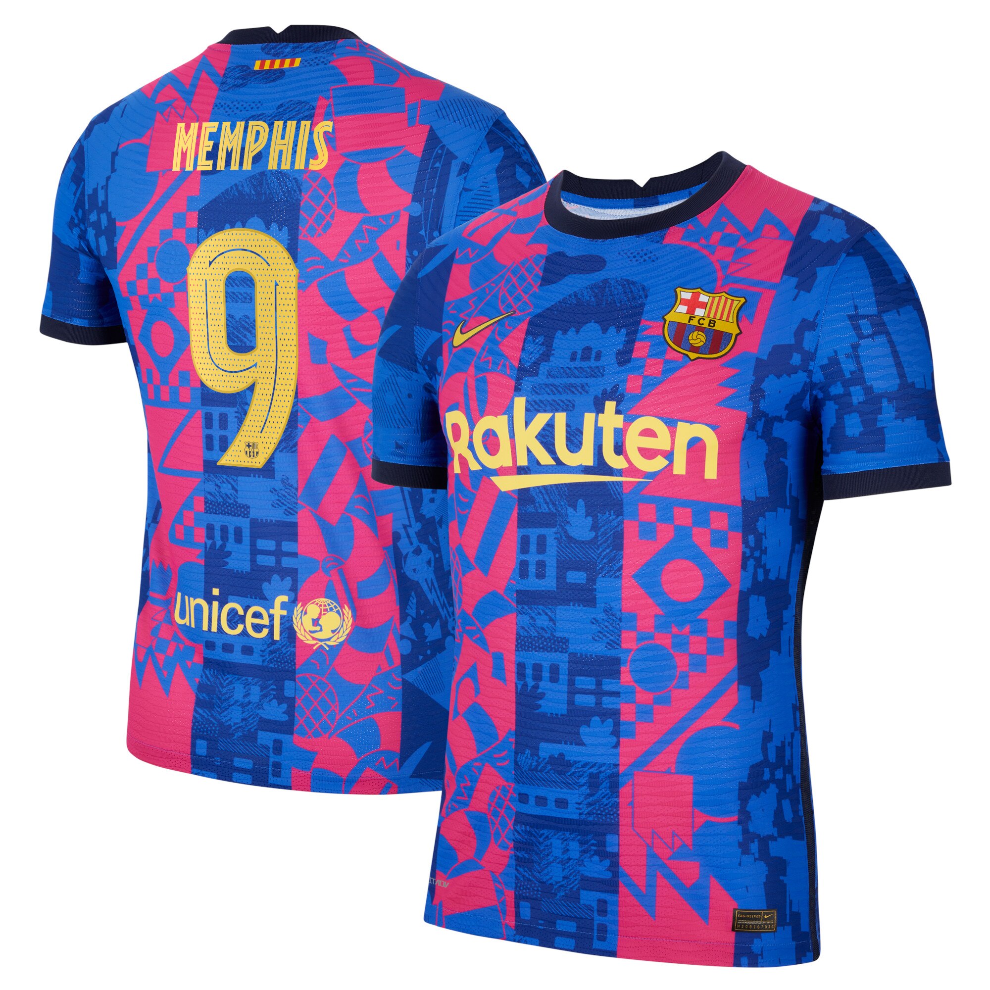 Barcelona Third Vapor Match Shirt 2021-22 with Memphis 9 printing