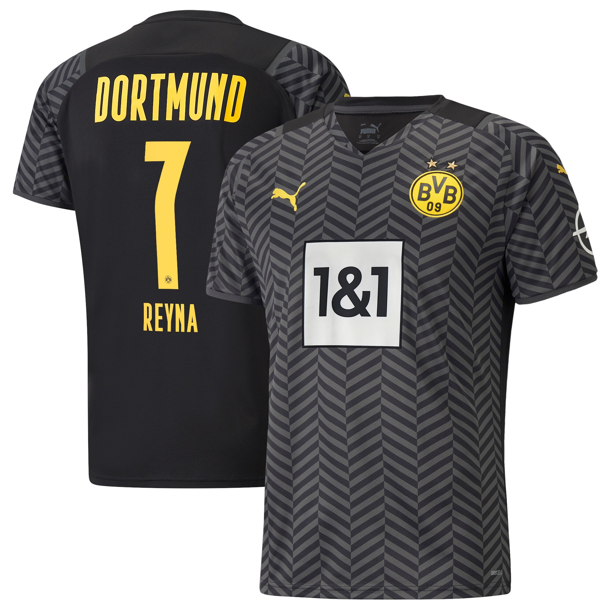 Borussia Dortmund Away Shirt 2021-22 with Reyna 7 printing