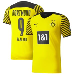 Borussia Dortmund Home Authentic Shirt 2021-22 with Haaland 9 printing