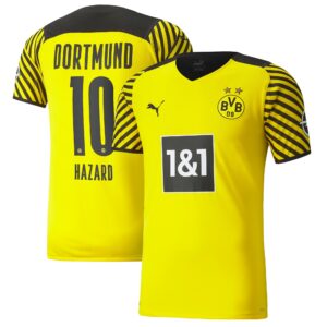Borussia Dortmund Home Authentic Shirt 2021-22 with Hazard 10 printing