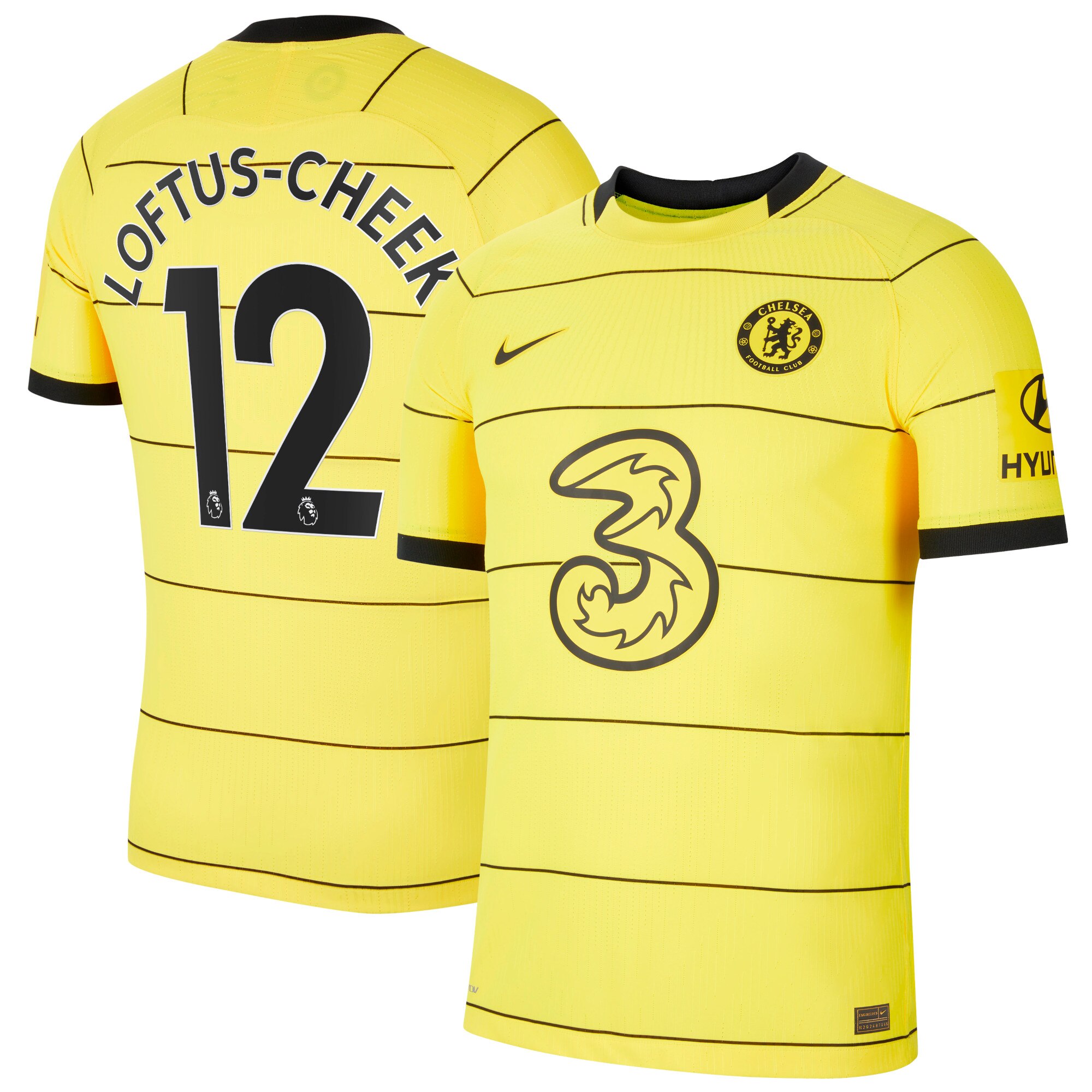 Chelsea Away Vapor Match Shirt 2021-22 with Loftus-Cheek 12 printing