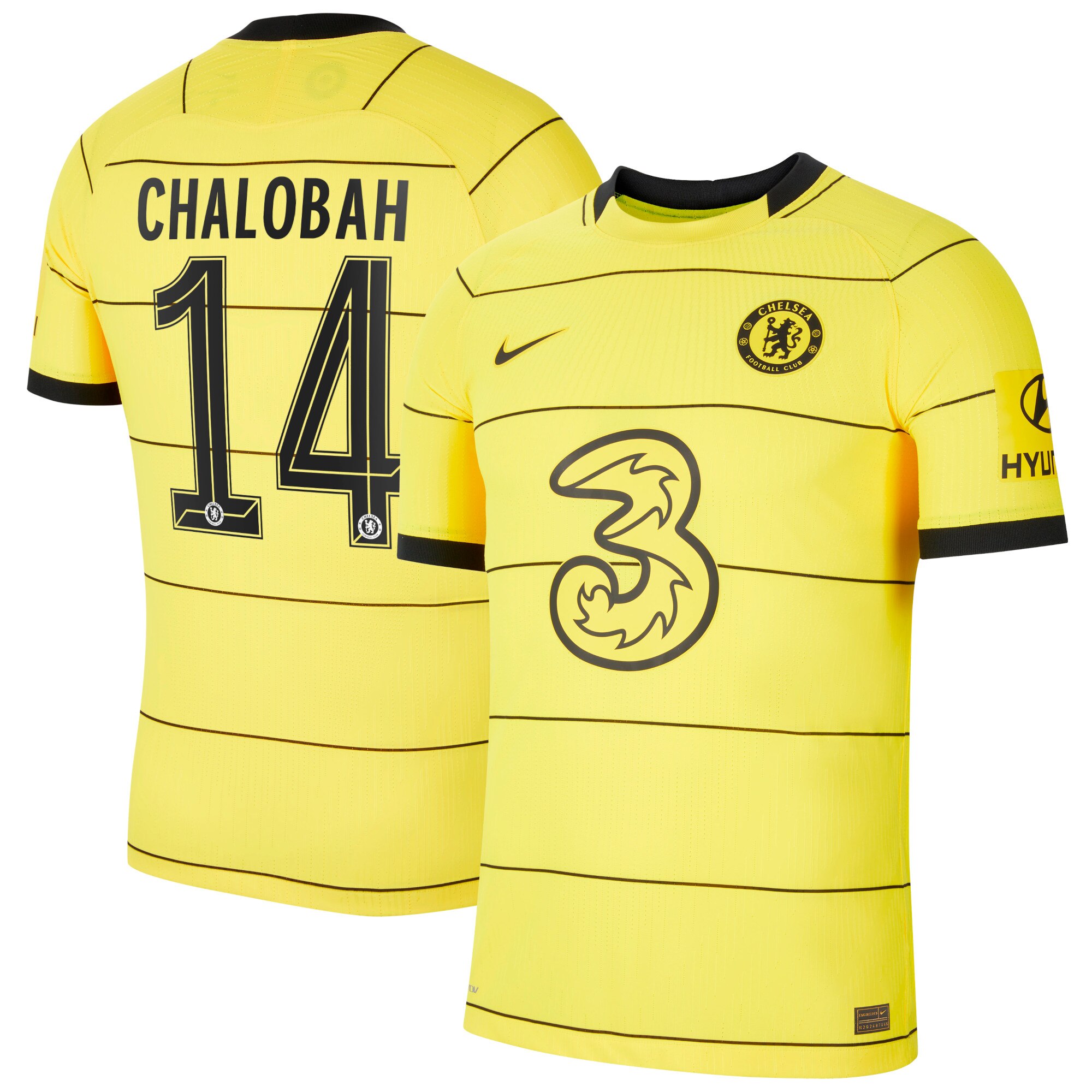 Chelsea Cup Away Vapor Match Shirt 2021-22 with Chalobah 14 printing