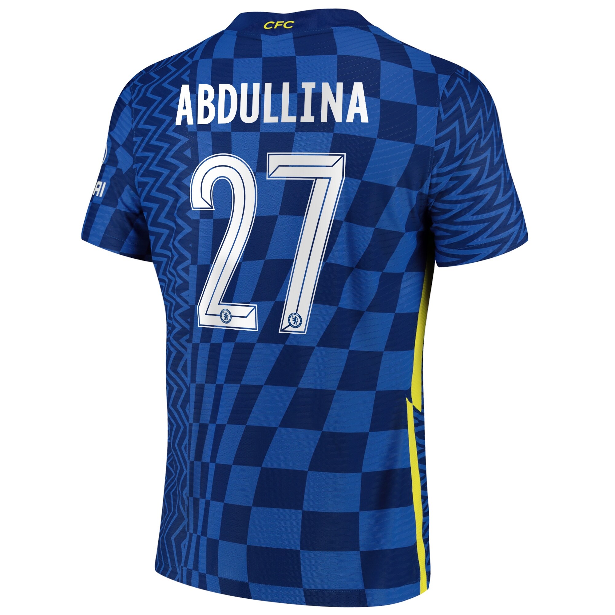 Chelsea Cup Home Vapor Match Shirt 2021-22 with Abdullina 27 printing