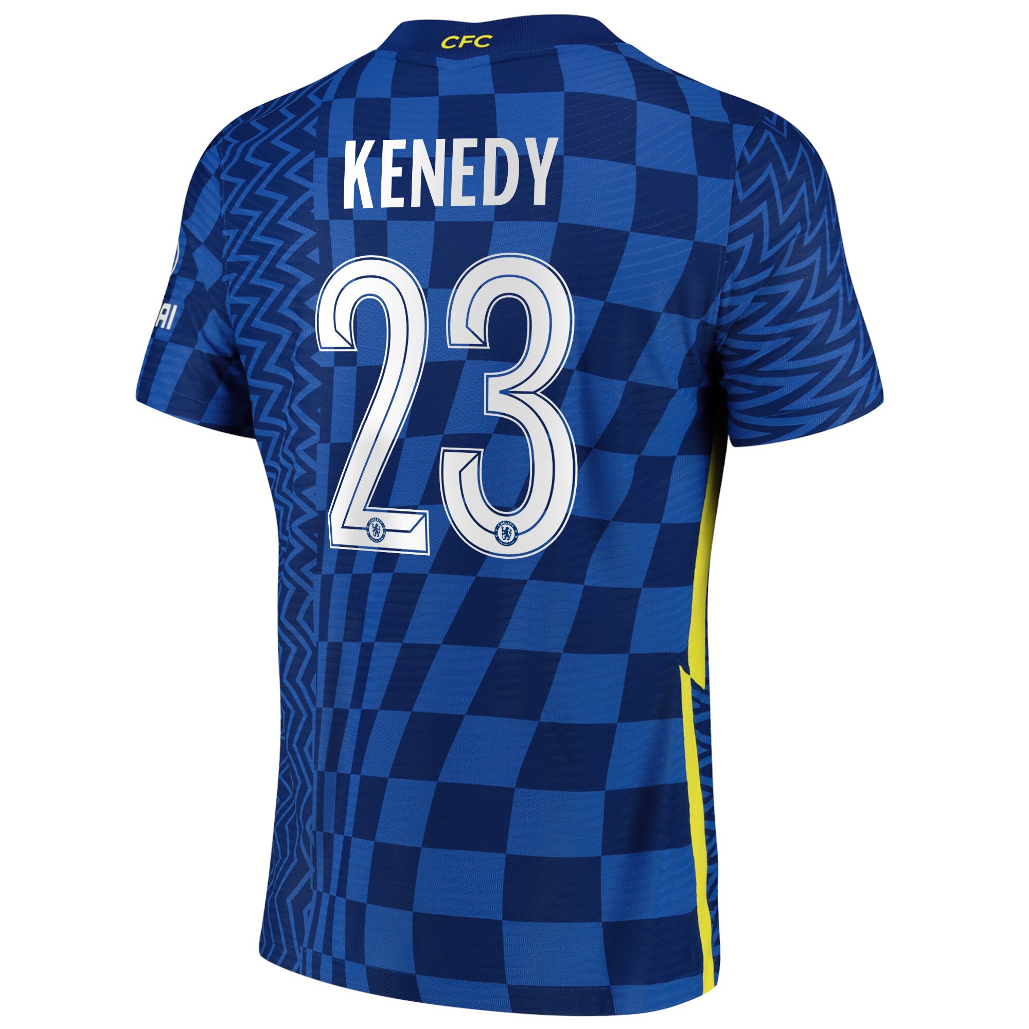 Chelsea Cup Home Vapor Match Shirt 2021-22 with Kenedy 23 printing