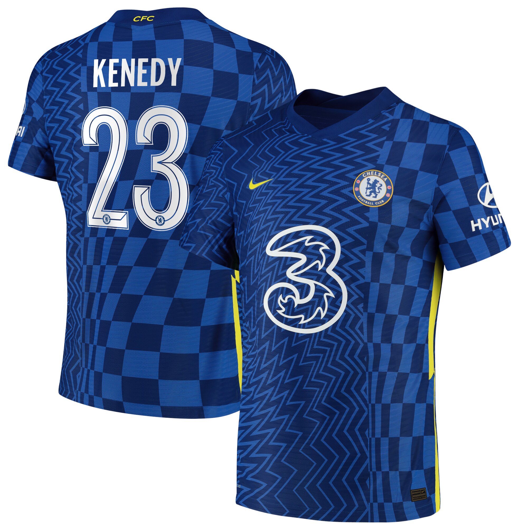 Chelsea Cup Home Vapor Match Shirt 2021-22 with Kenedy 23 printing