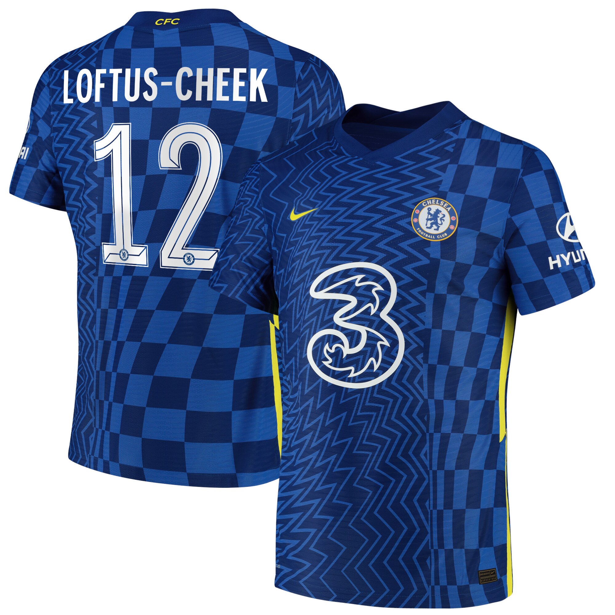 Chelsea Cup Home Vapor Match Shirt 2021-22 with Loftus-Cheek 12 printing