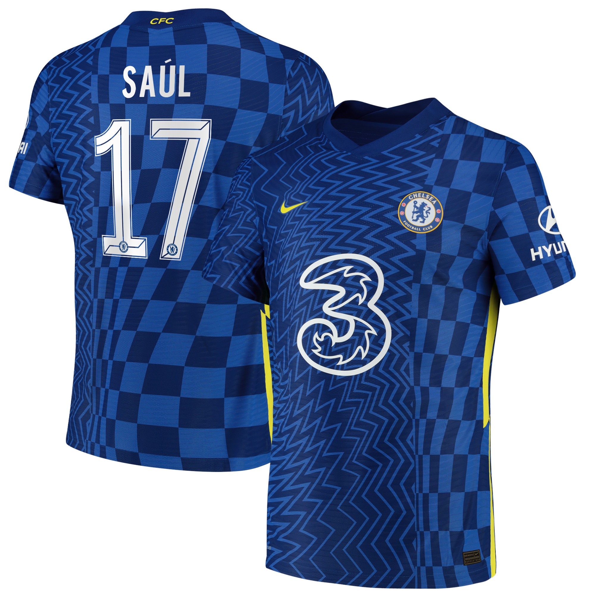Chelsea Cup Home Vapor Match Shirt 2021-22 with Saúl 17 printing