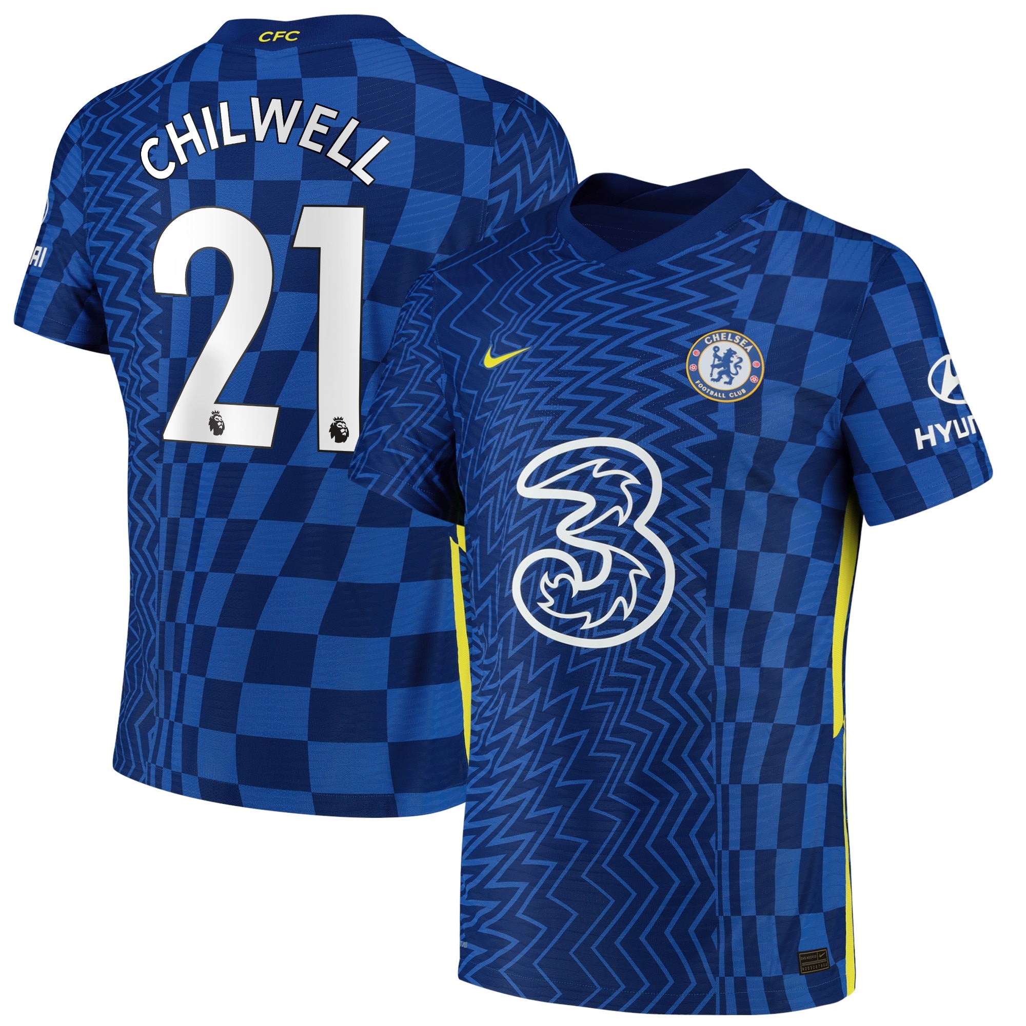 Chelsea Home Vapor Match Shirt 2021-22 with Chilwell 21 printing