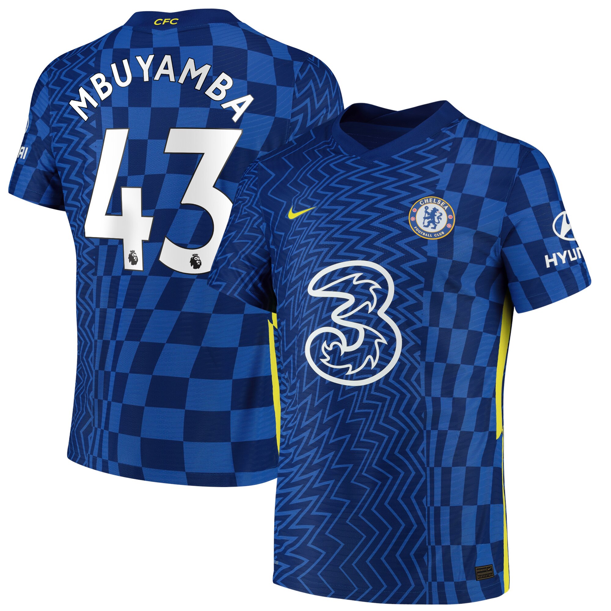 Chelsea Home Vapor Match Shirt 2021-22 with Mbuyamba 43 printing