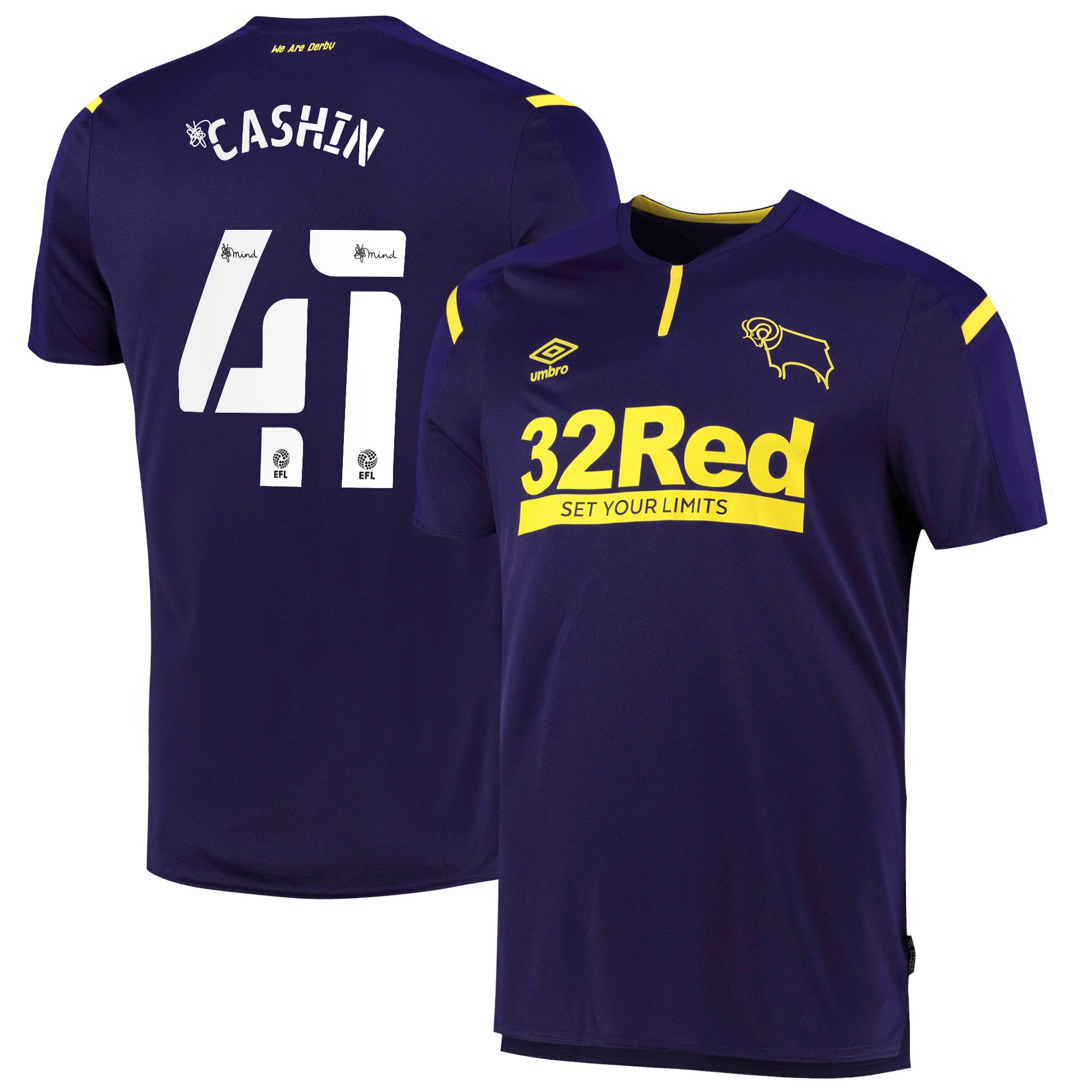 Derby County Third Shirt 2021-22 with Cashin 41 printing