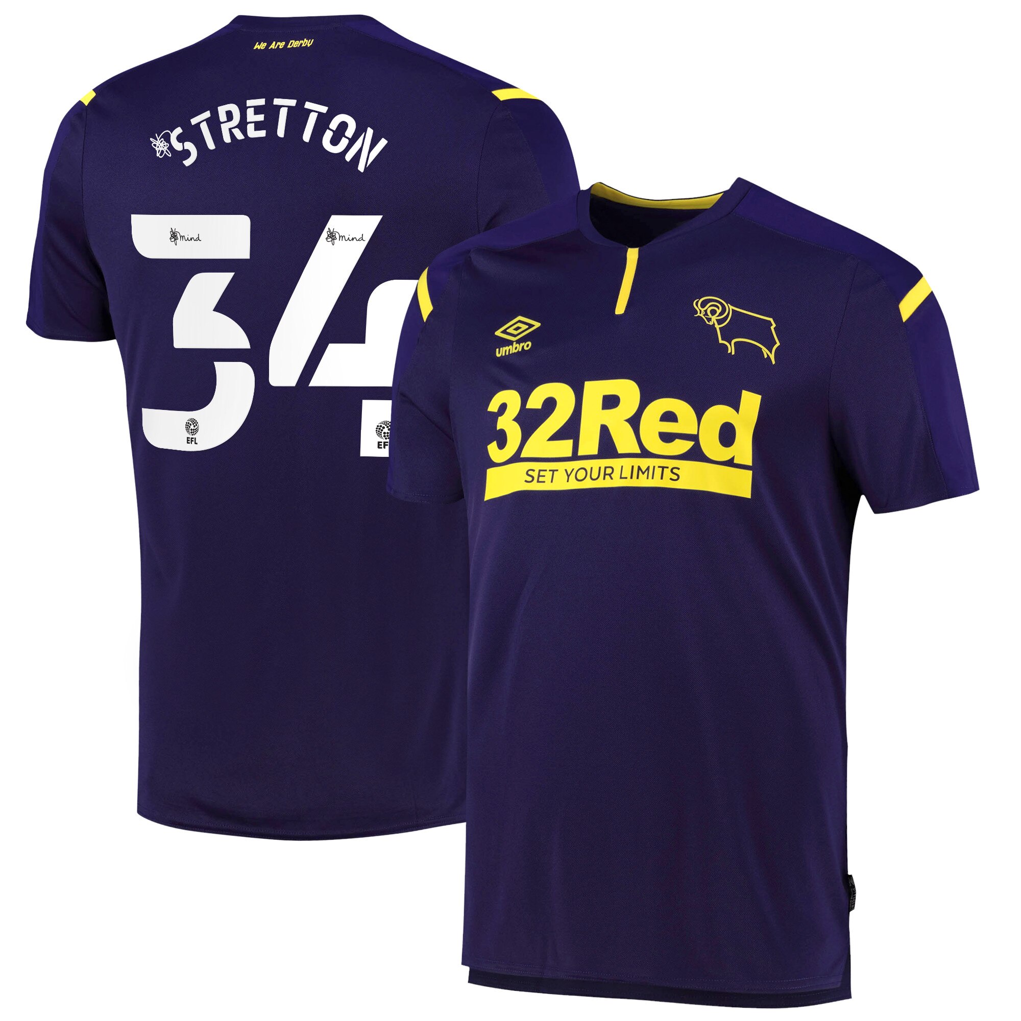 Derby County Third Shirt 2021-22 with Stretton 34 printing