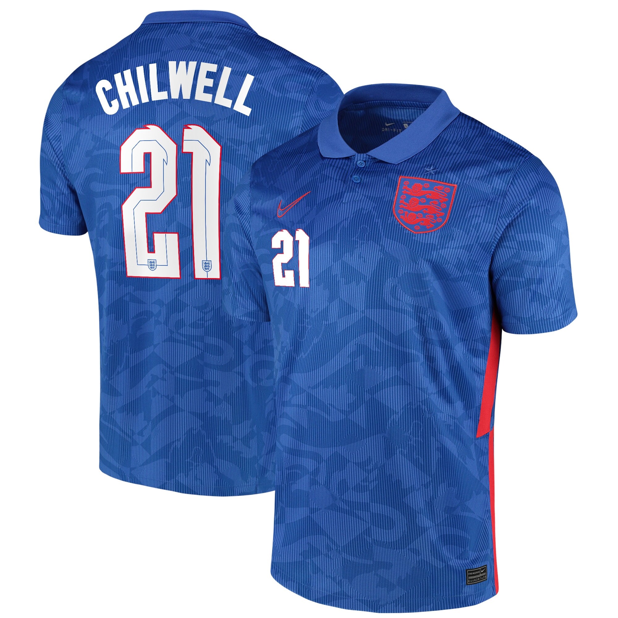 England Away Stadium Shirt 2020-22 with Chilwell 21 printing