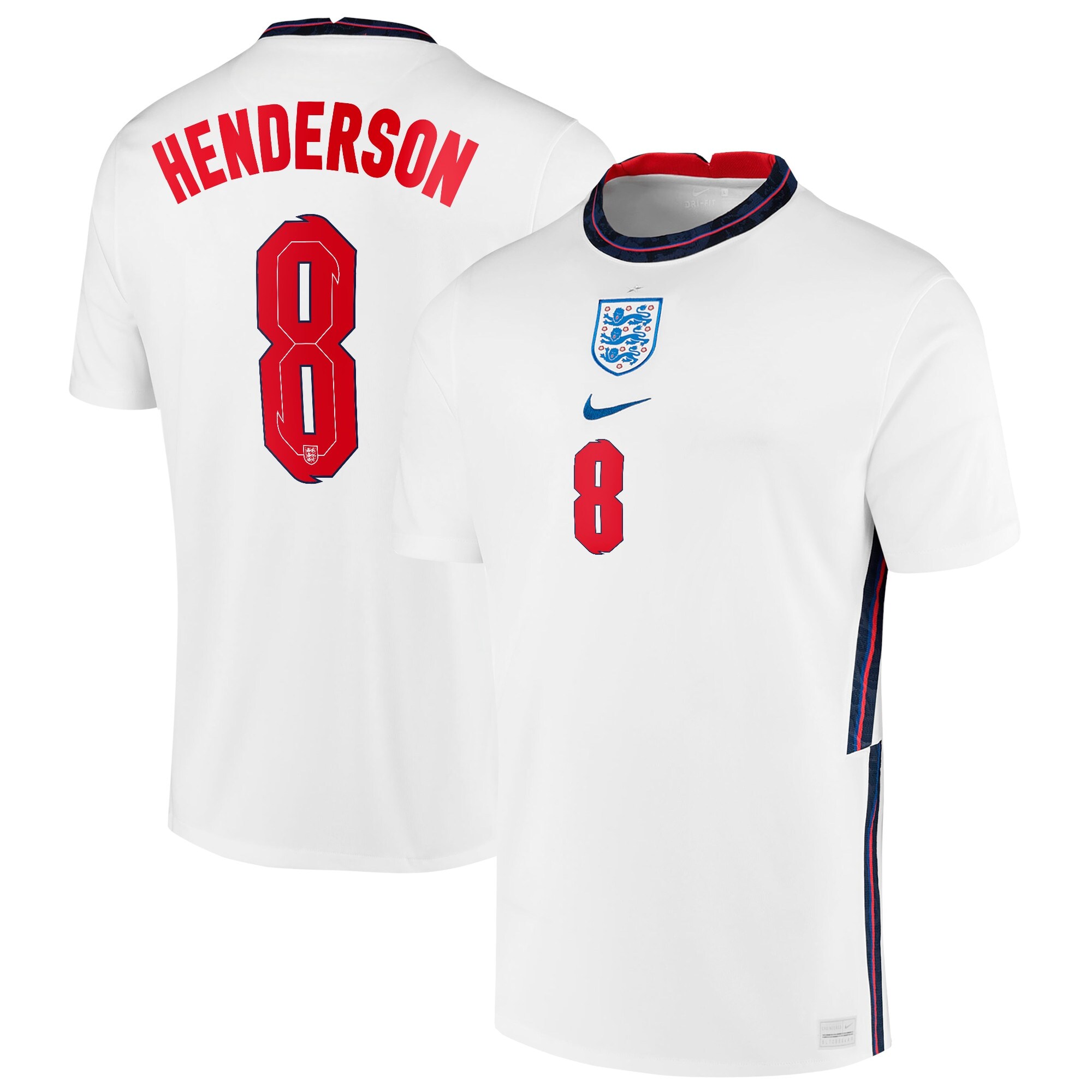 England Home Stadium Shirt 2020-22 with Henderson 8 printing