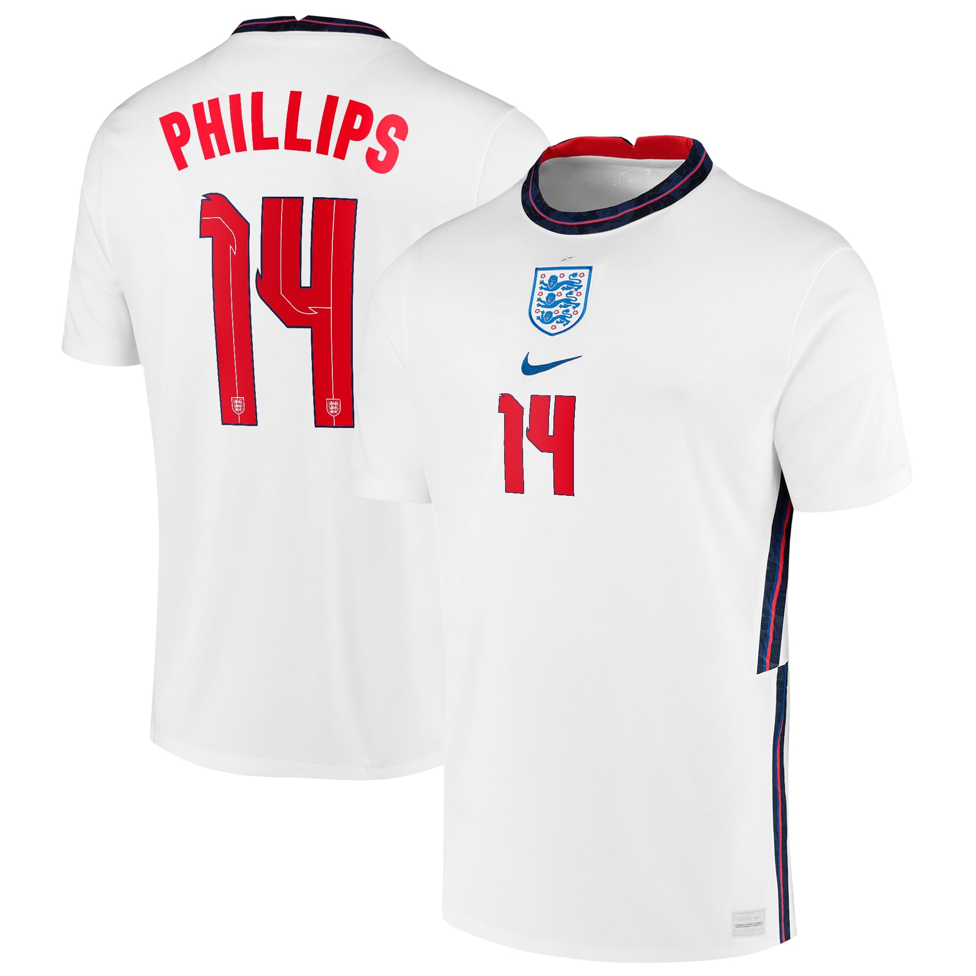 England Home Stadium Shirt 2020-22 with Phillips 14 printing