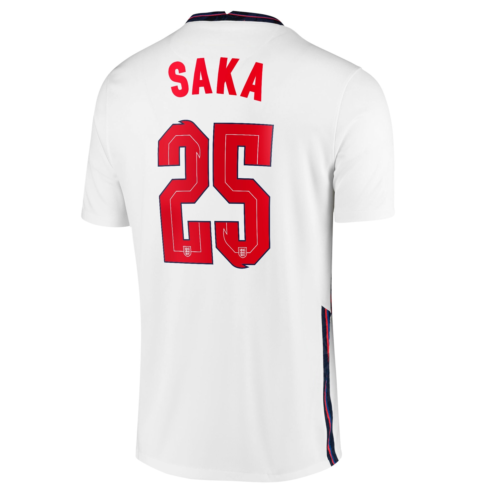 England Home Stadium Shirt 2020-22 with Saka 25 printing