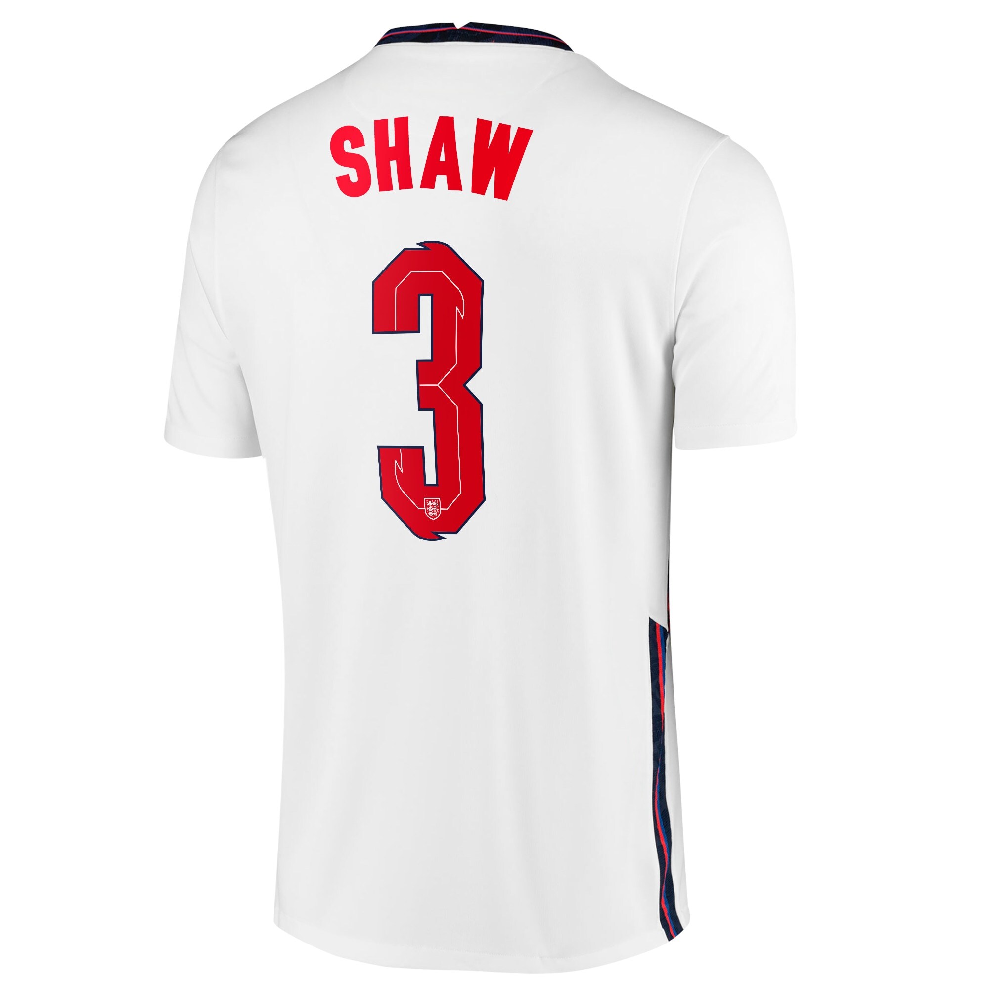England Home Stadium Shirt 2020-22 with Shaw 3 printing