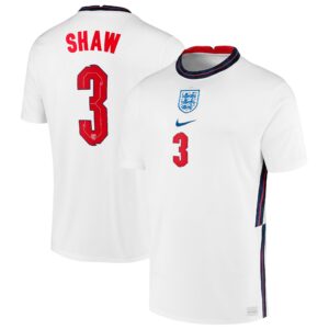 England Home Stadium Shirt 2020-22 with Shaw 3 printing