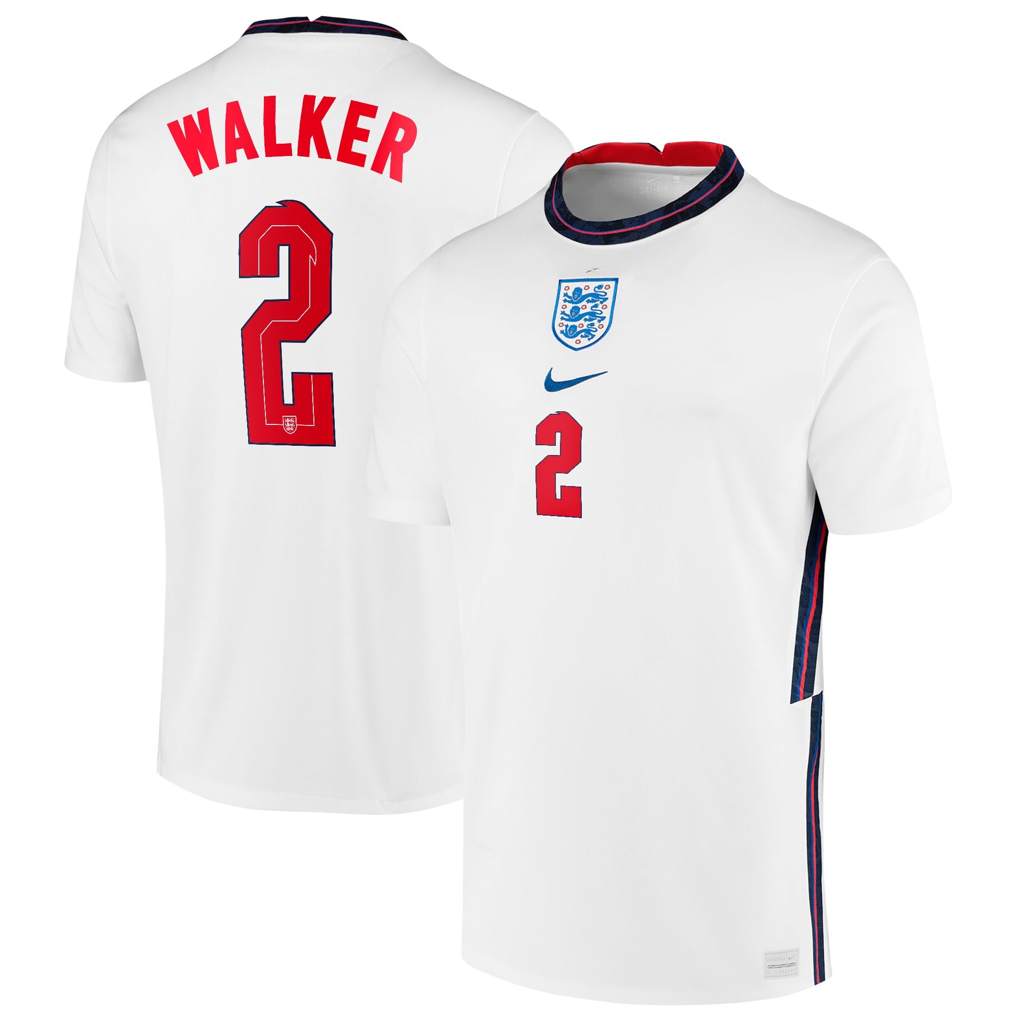 England Home Stadium Shirt 2020-22 with Walker 2 printing