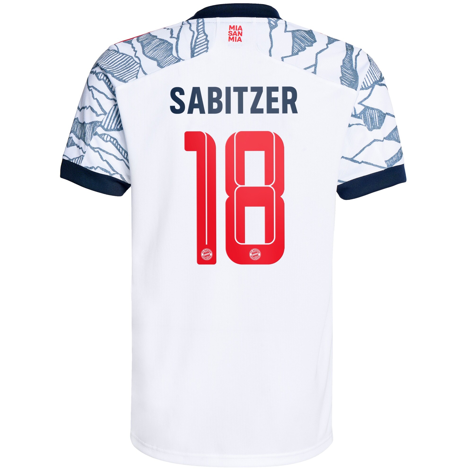 FC Bayern Third Shirt 2021-22 with Sabitzer 18 printing