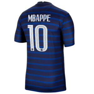 France Home Stadium Shirt 2020-21 with Mbappe 10 printing