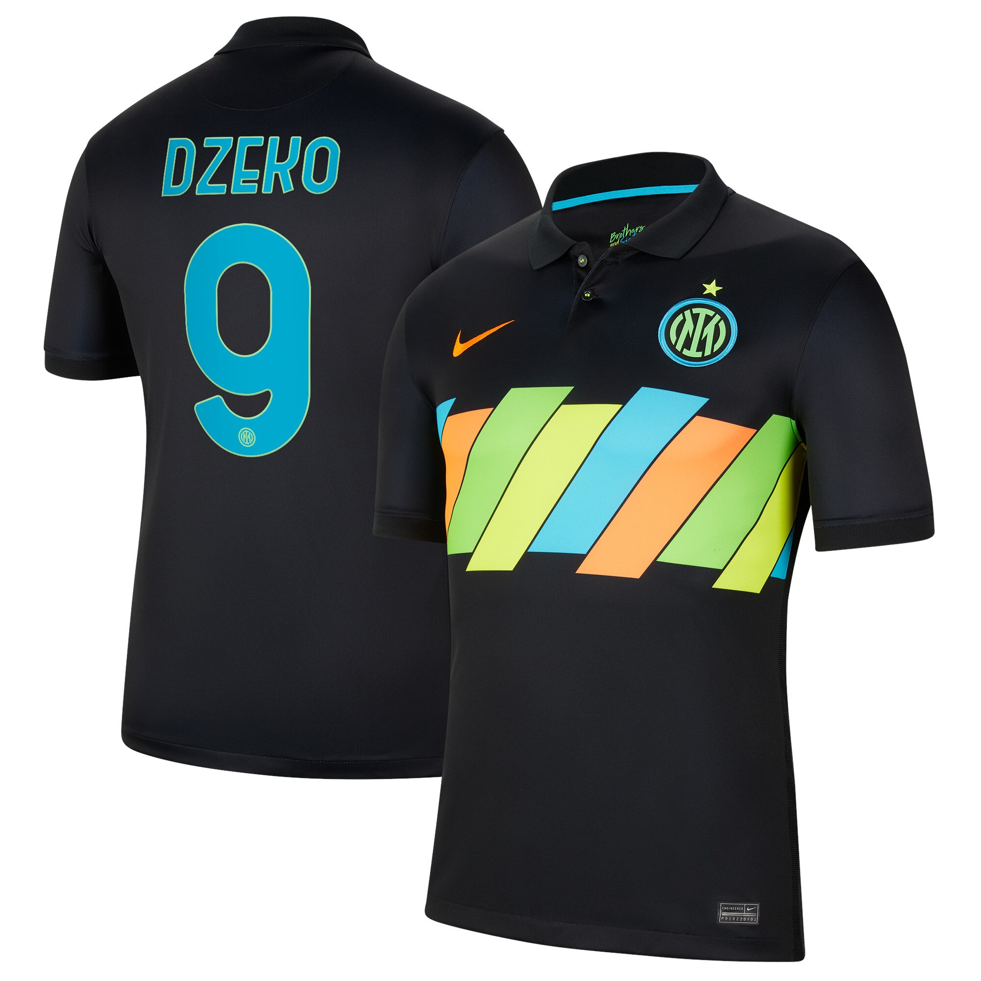 Inter Milan Third Stadium Shirt 2021-22 with Dzeko 9 printing