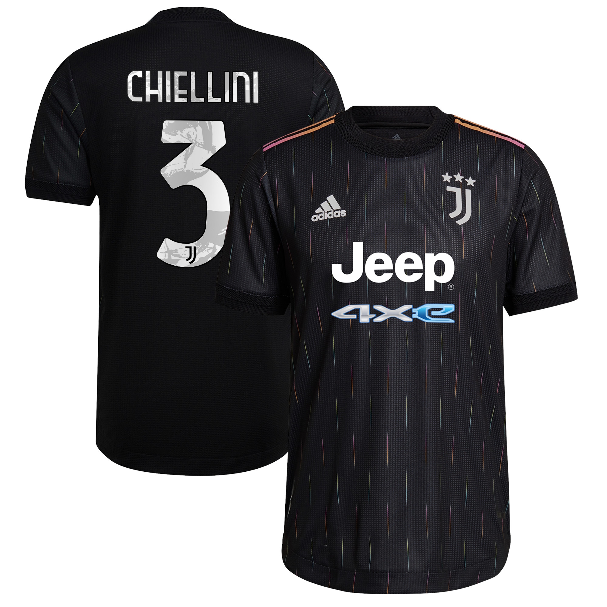Juventus Away Authentic Shirt 2021-22 with Chiellini 3 printing