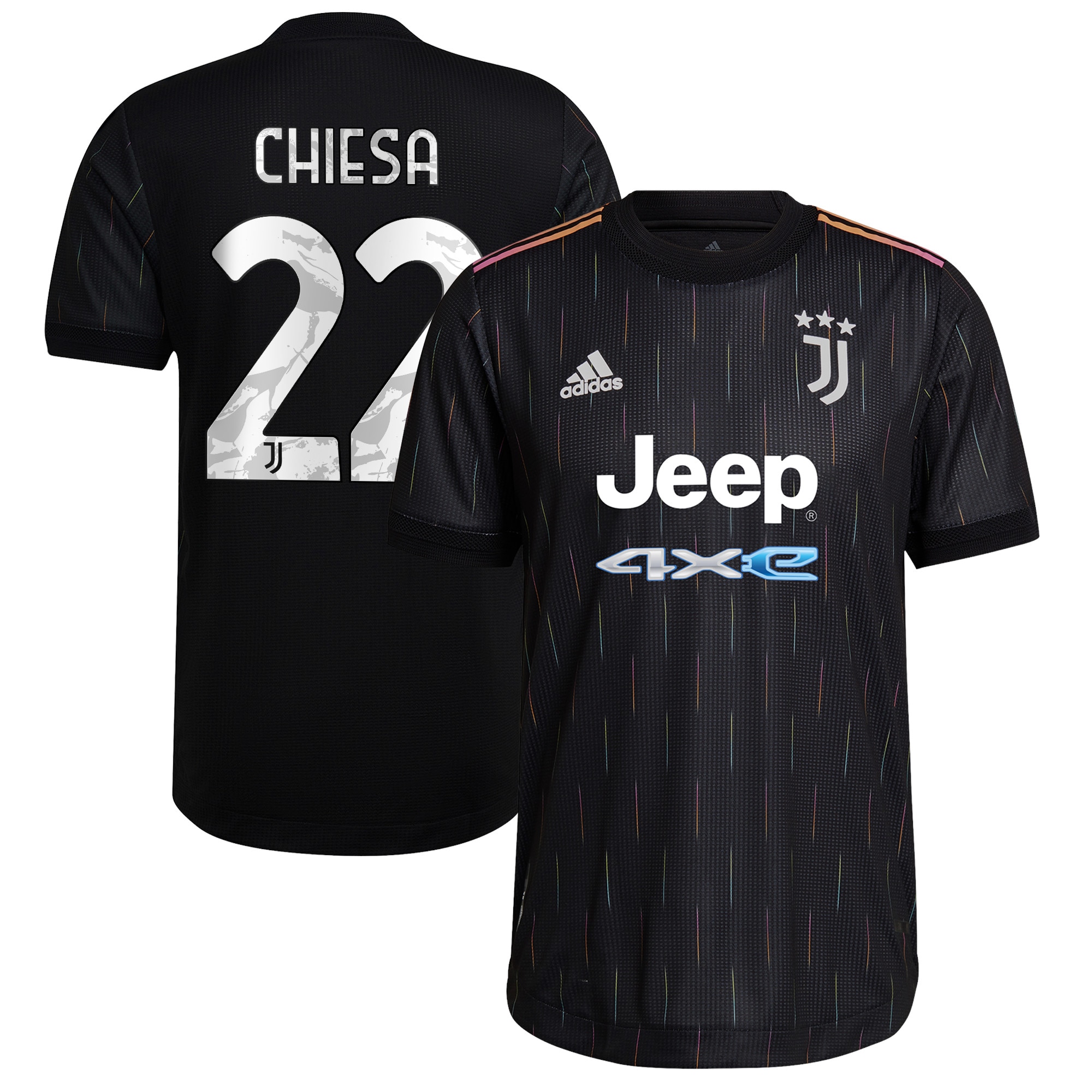 Juventus Away Authentic Shirt 2021-22 with Chiesa 22 printing