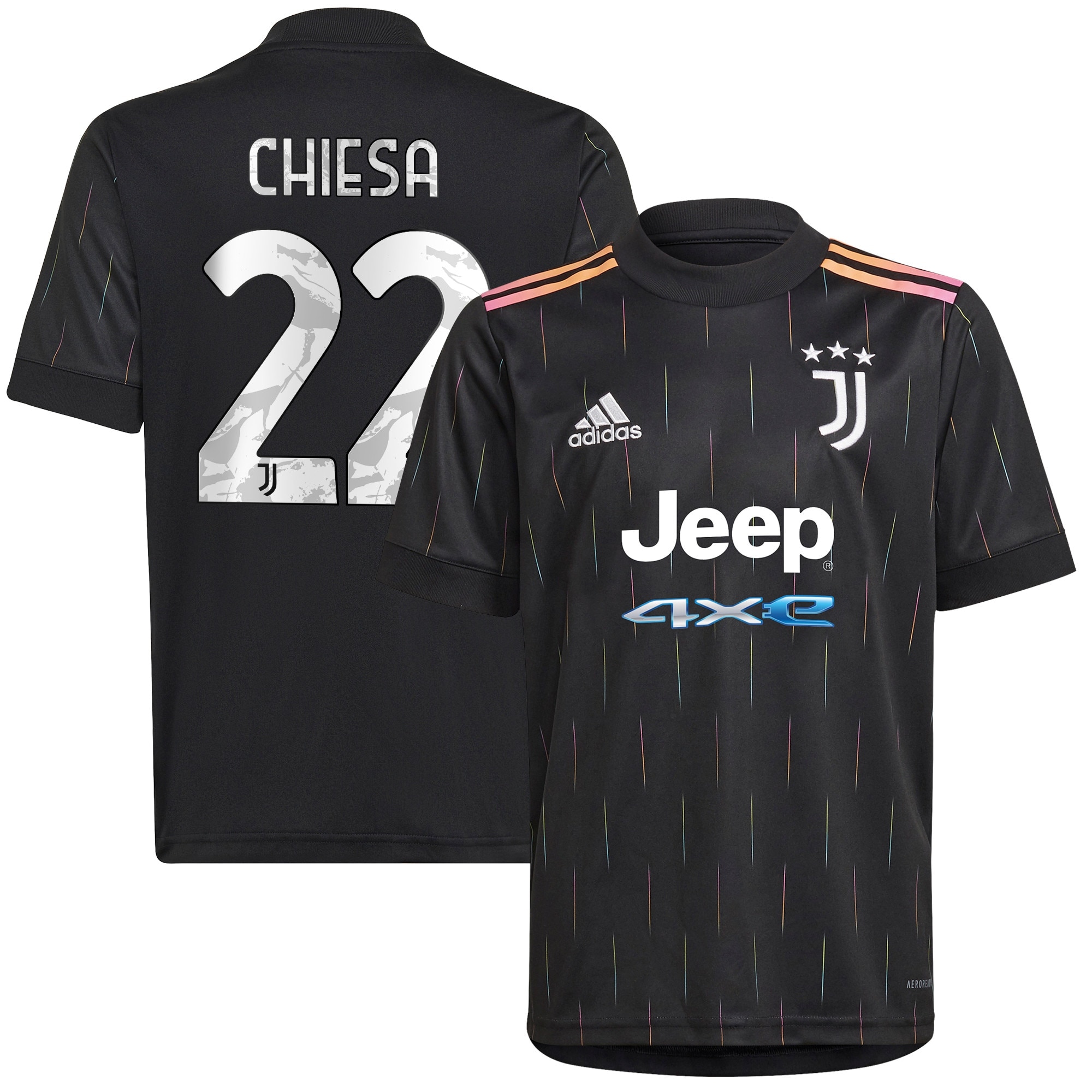 Juventus Away Shirt 2021-22 with Chiesa 22 printing